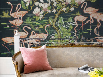 'Flamingoes' wallpaper Mural featured in Big Brother