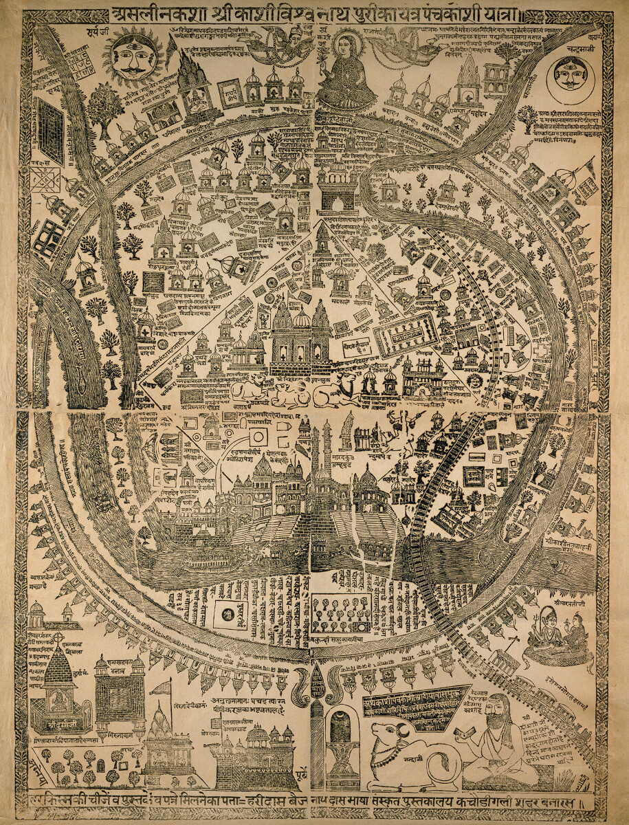 Pilgrim Map of Varanasi (Benares)