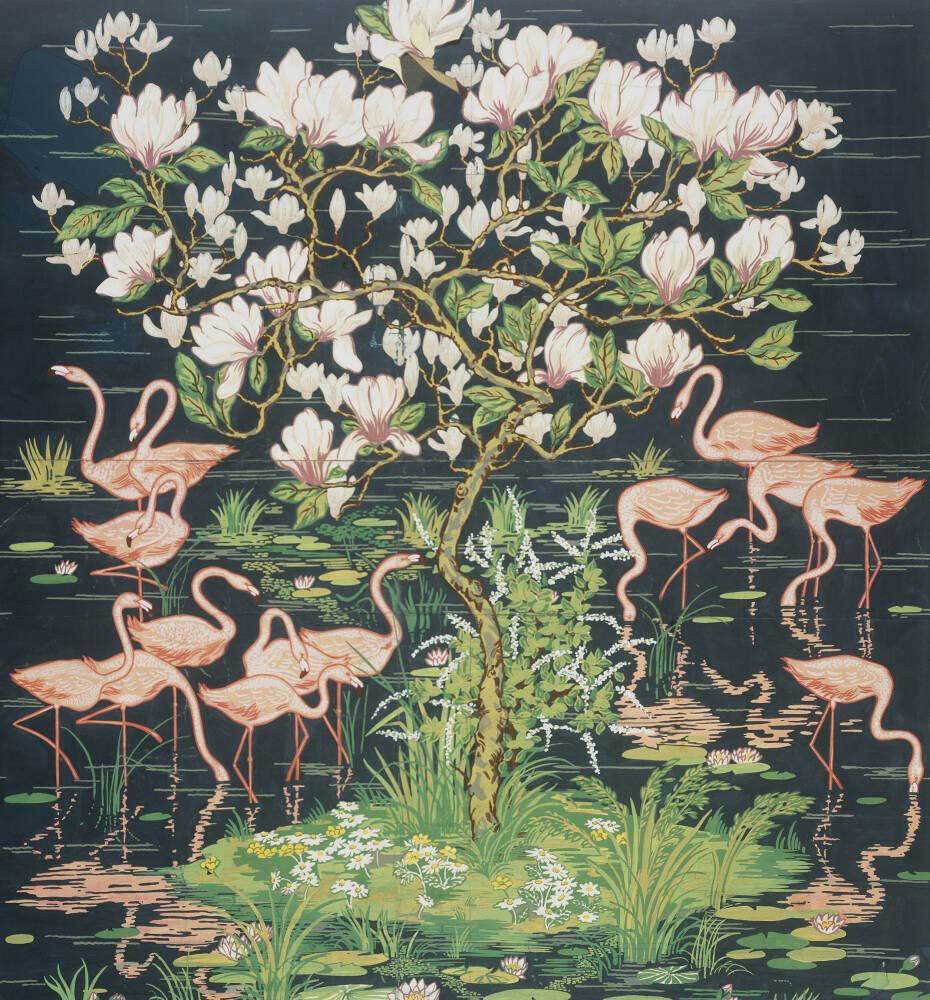 Flamingoes and Magnolia Panel