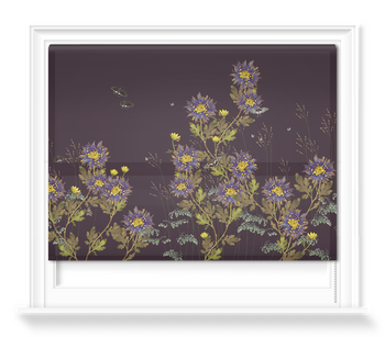 'Chrysanthemum - Aubergine' Roller Blind
