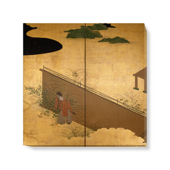 'One of two 6-fold screens - Tales of Ise' Canvas Wall Art