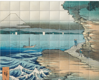 'The Coast at Hota In Awa Province' Ceramic Tile Mural