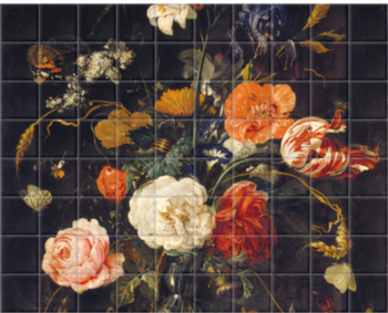 'De Heem Floral Bouquet Painting' Ceramic Tile Mural