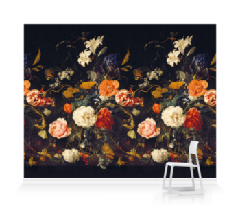 'De Heem Floral Bouquet Scenic Midnight' Wallpaper Mural