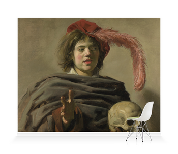 'Young Man holding a Skull' Wallpaper Mural