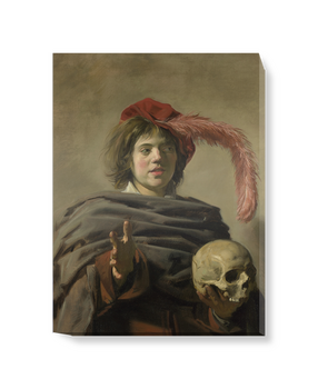 'Young Man holding a Skull' Canvas Wall Art