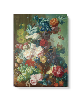 'Fruit and Flowers in a Terracotta Vase' Canvas Wall Art