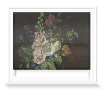'Hollyhocks and Other Flowers in a Vase' Roller Blind