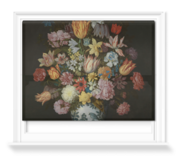 'A Still Life of Flowers in a Wan-Li Vase' Roller Blind