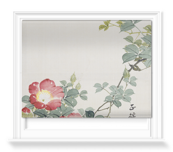 'Wasp, Red Flower & Foliage' Roller Blind