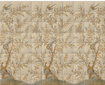 'Wotton-Under-Edge Chinoiserie Parchment' Ceramic tile murals