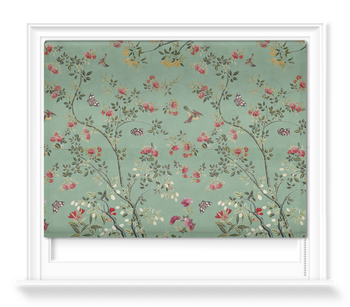 'Camellia Chinoiserie Jade Green' Roller blinds