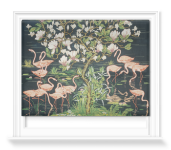 'Flamingoes and Magnolia Panel' Roller blinds
