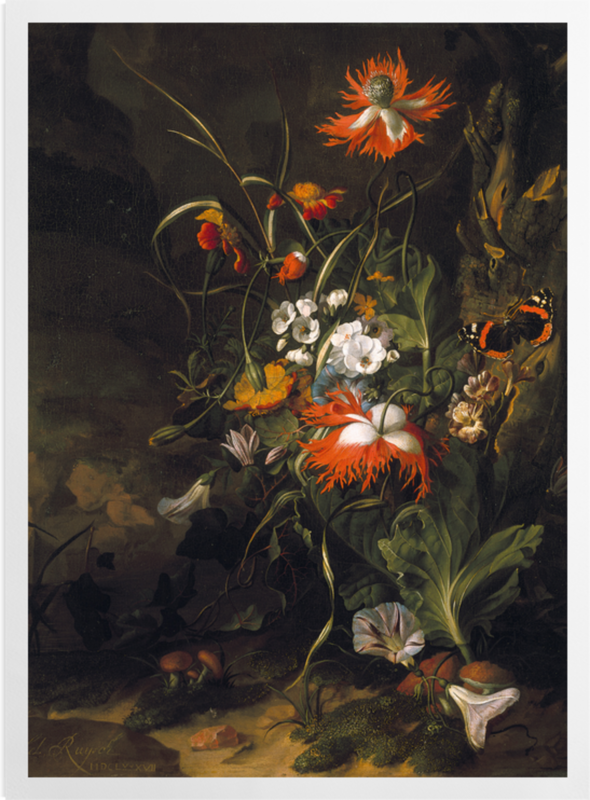 'A 'Forest Floor' Still Life of Flowers' Art Prints
