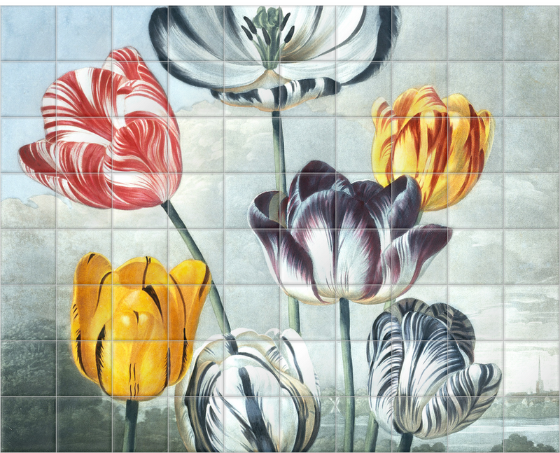 'Tulips' Ceramic Tile Mural