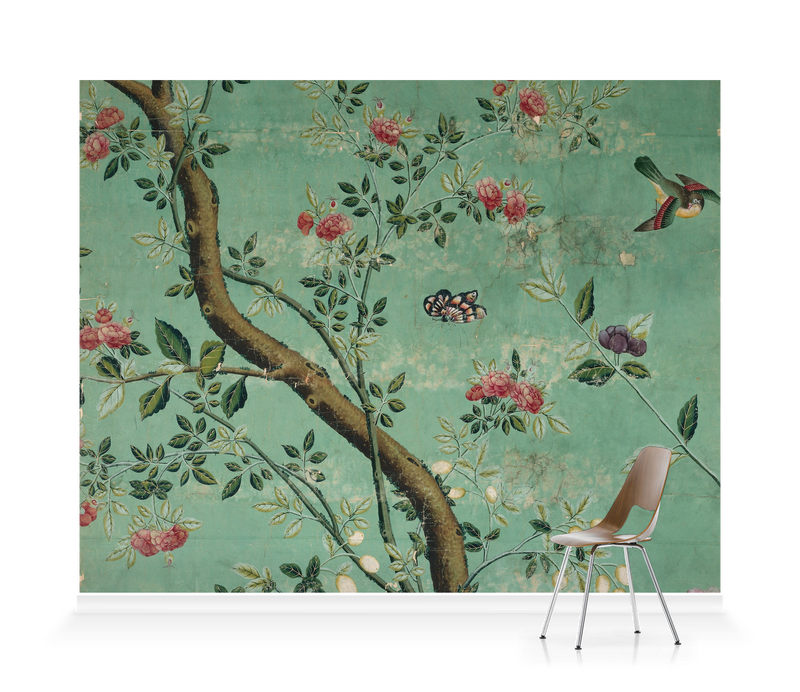 'Camellia Chinoiserie Wallpaper Fragment' Wallpaper Mural