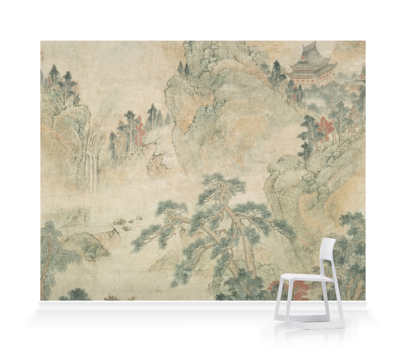 'Ming Mountain Scroll' Wallpaper Mural
