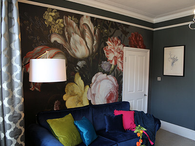 'Flowers in a Vase with Shells and Insects' wallpaper mural