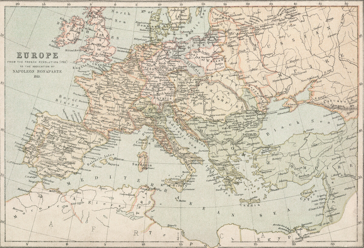 A map of Napoleonic Europe