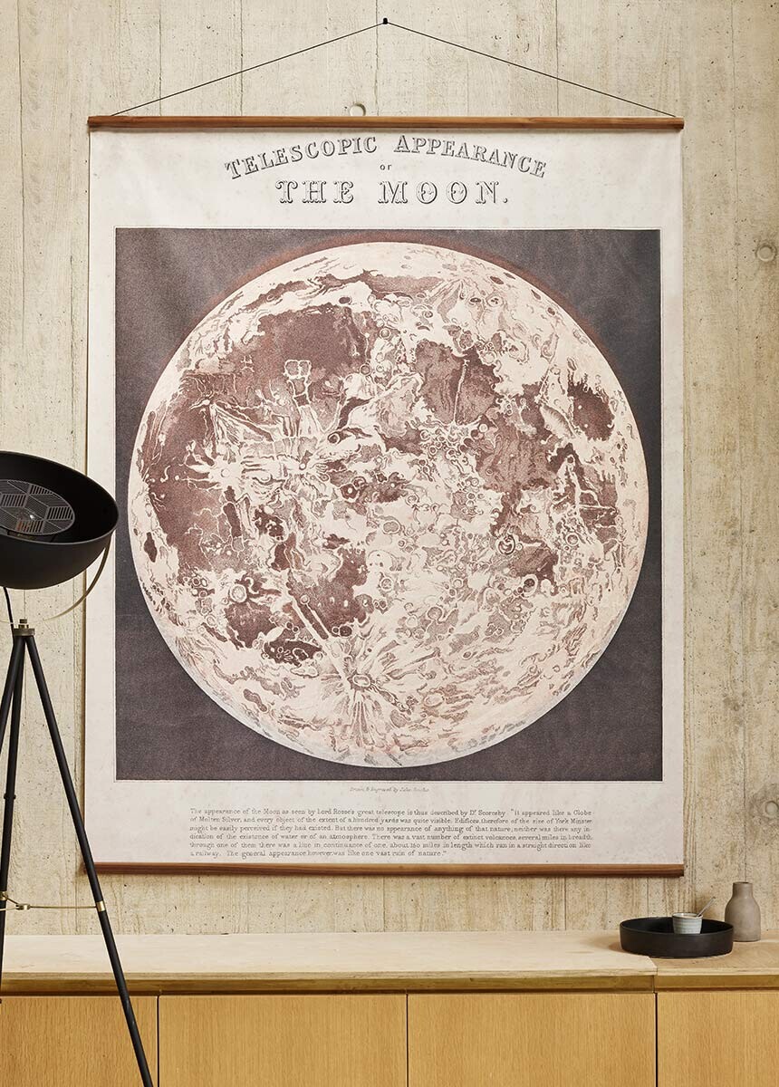 'Telescopic appearance of the moon, backlit' Wall Hanging
