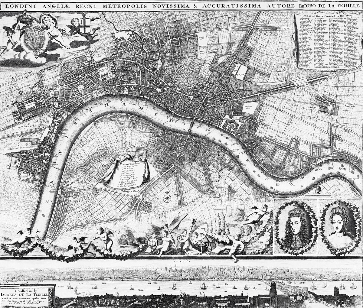 Jacobus de la Feuille Map of Westminster