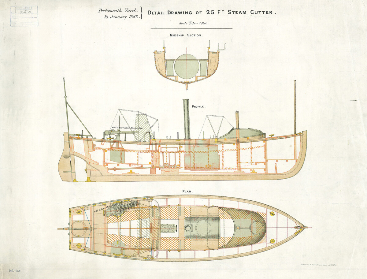 Profile plan of a 25 foot Steam Cutter