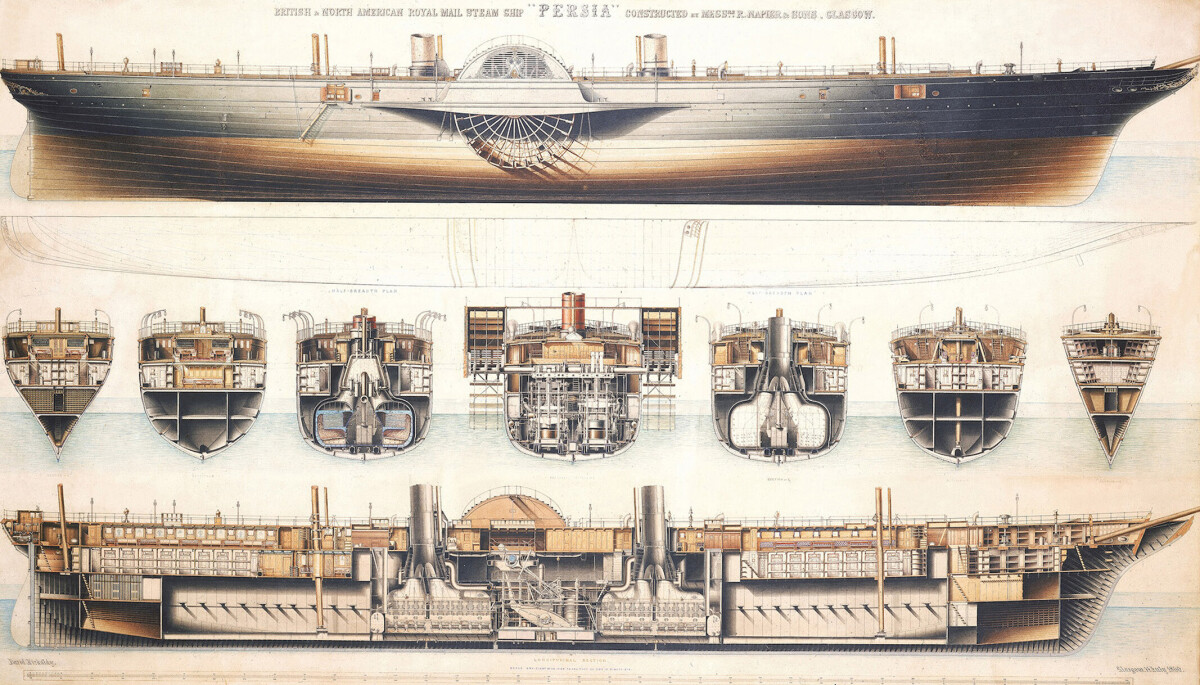 Ship Plan Of The Paddle Steamer Persia