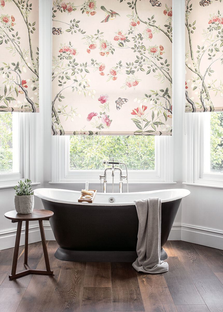 'Camellia Chinoiserie Plaster Pink' Roller blinds