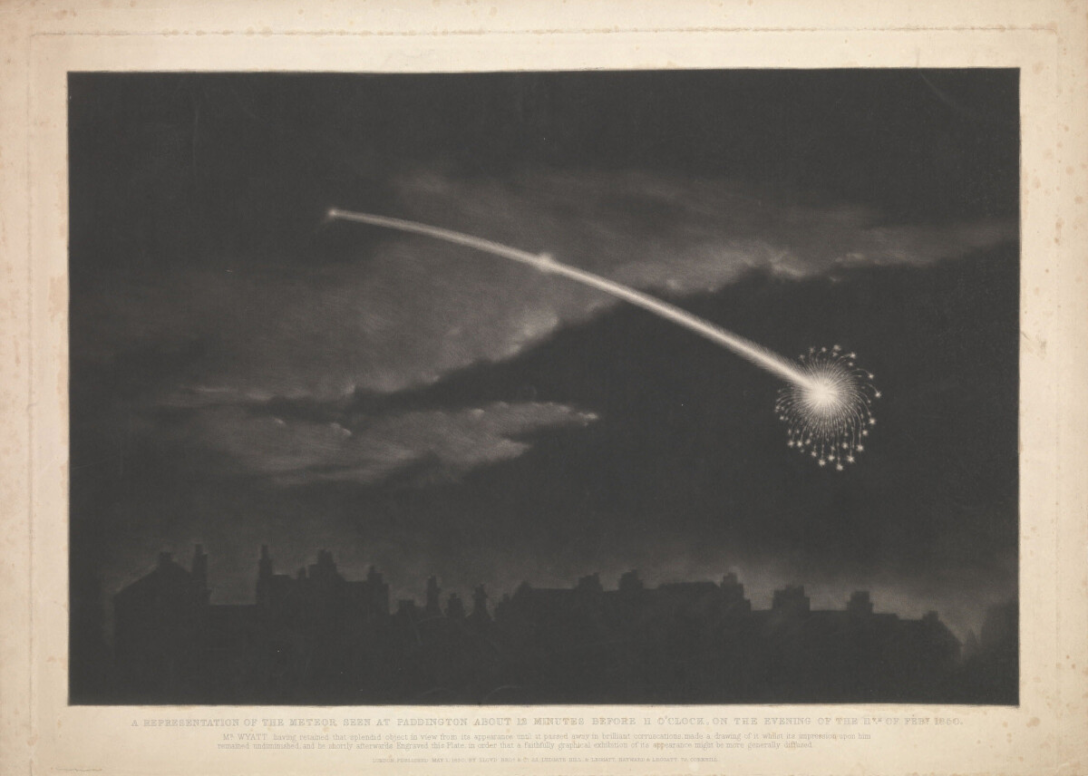 A meteor seen over Paddington, London, 11 February 1850