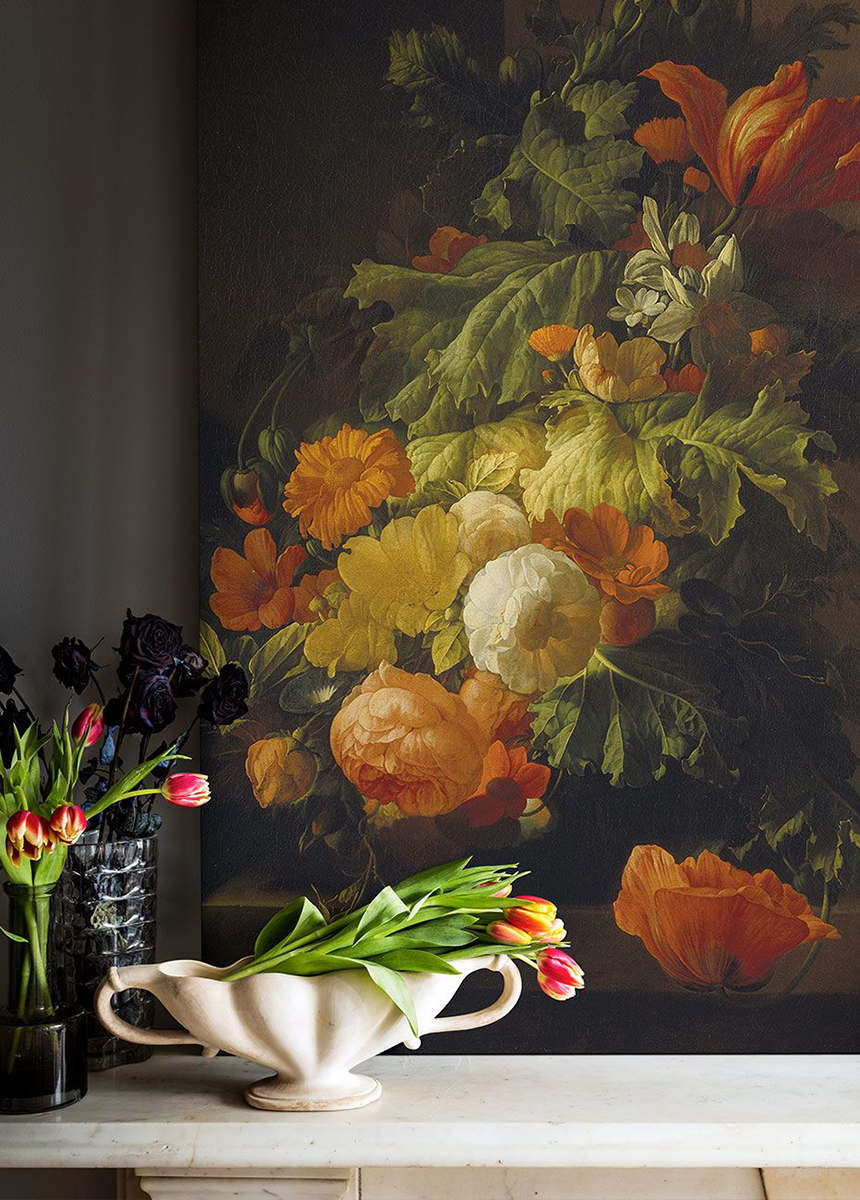 'A Vase of Flowers - Poppies and Peonies' Canvas Wall Art