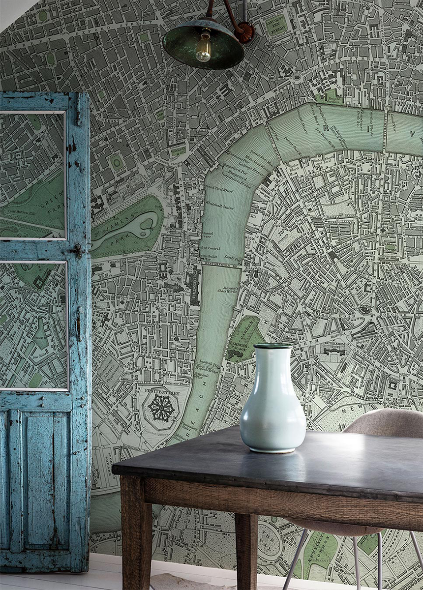 'Chart of London City' Wallpaper Mural