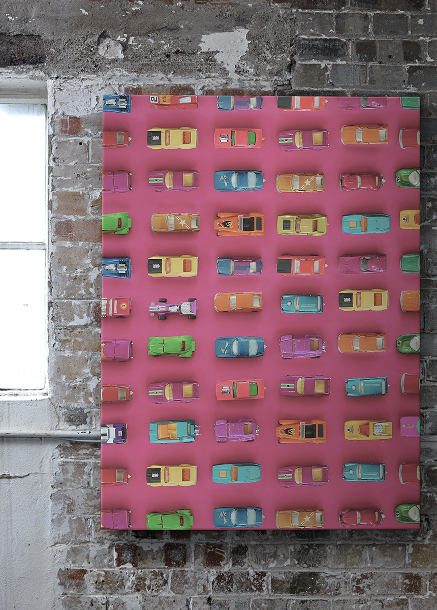 'Gridlock Pink' Canvas wall art