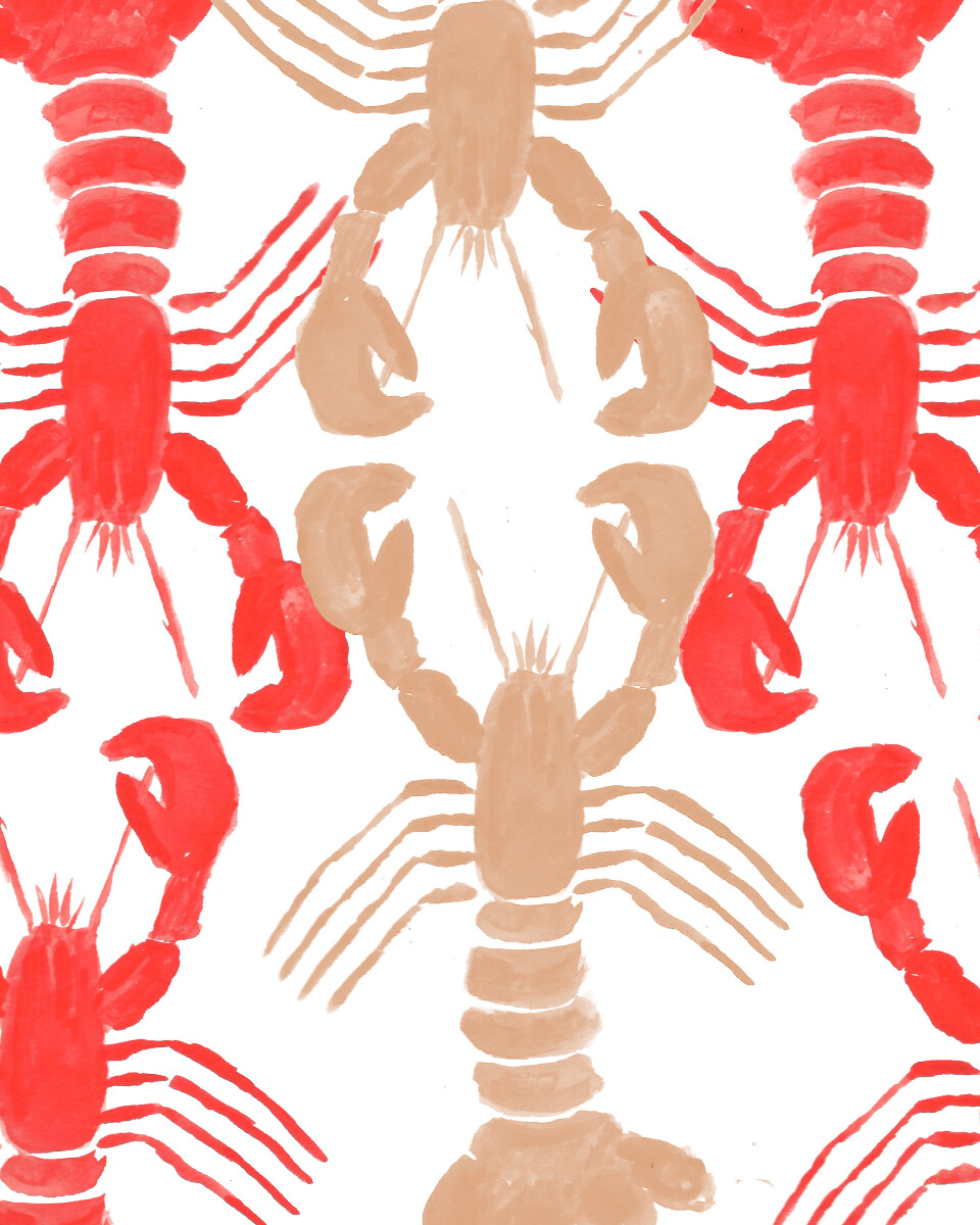 Abstract Lobster Print