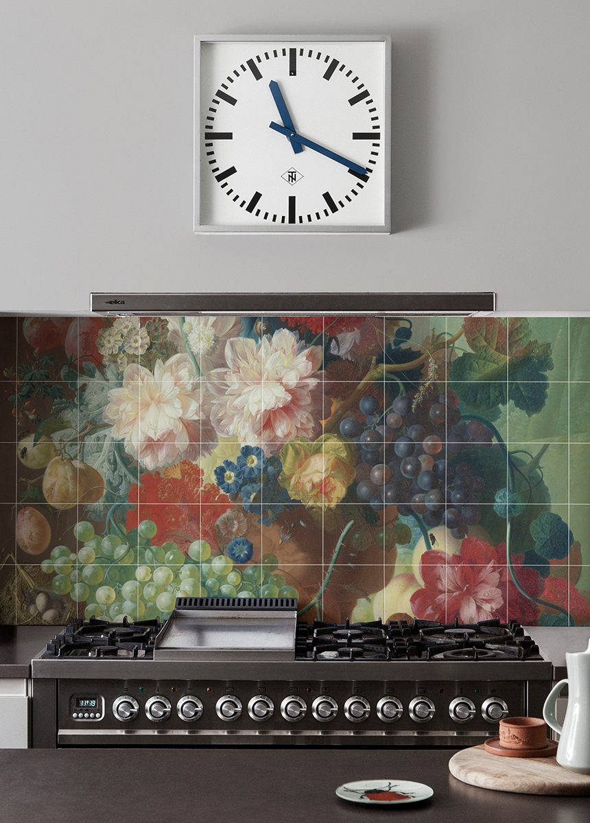 'Fruit and Flowers in a Terracotta Vase' Ceramic Tile Mural