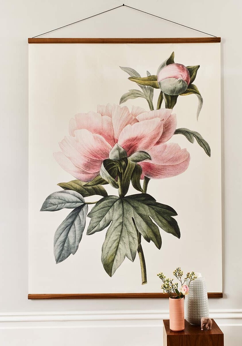 'Paeonia lactiflora' Wall Hanging in a pink interior