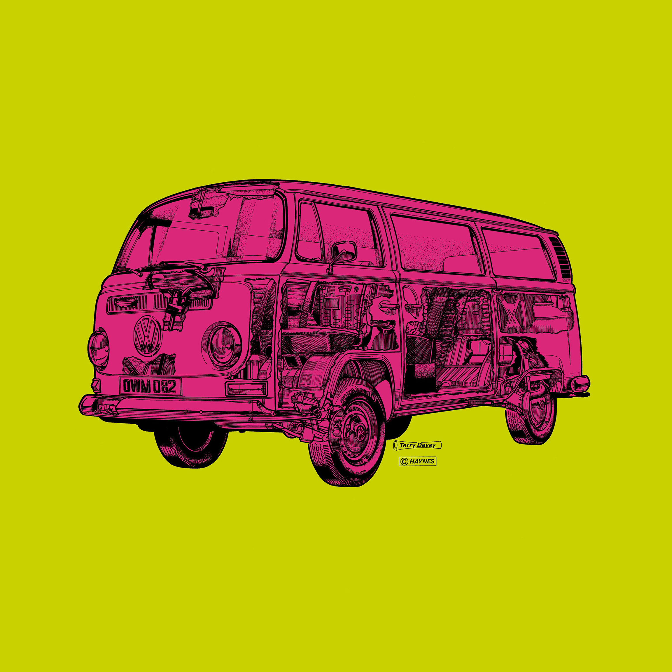 Lime/Pink Camper Van