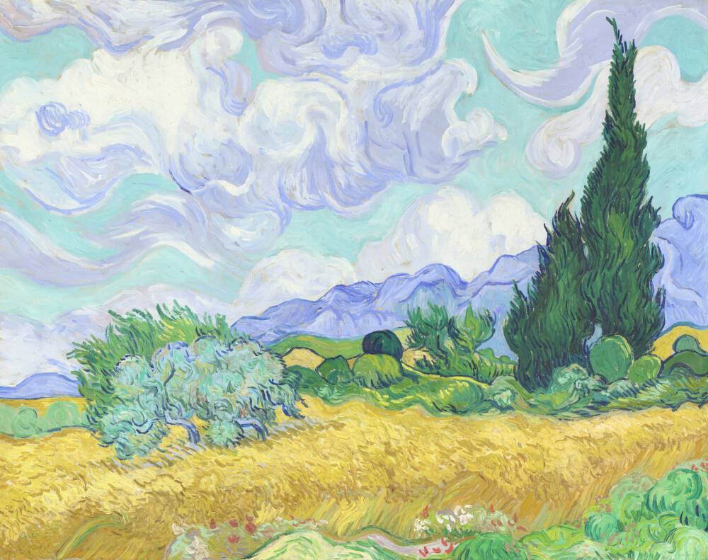 A Wheatfield with Cypresse