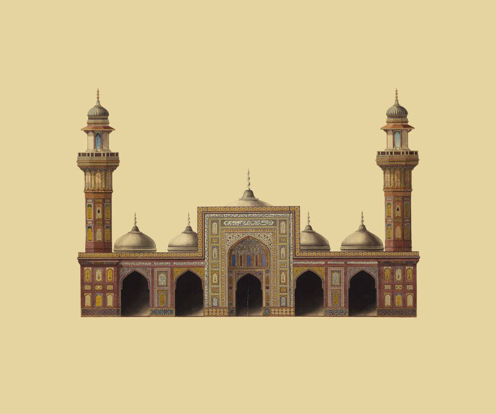 Drawing of the Mosque of Wazir Khan