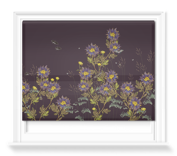 'Chrysanthemum - Aubergine' Roller Blind