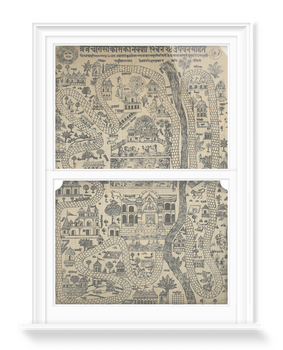 'Pilgrim Map of Mathura' Decorative Window Films