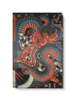 'Kintoki Killing a Giant Snake' Canvas Wall Art
