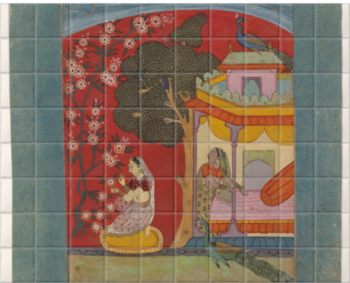 'Ramakali {ragini}, from a {Ragamala} series' Ceramic Tile Mural