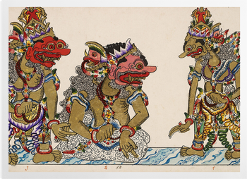 'Card showing Javanese Wayang figures II' Art Prints