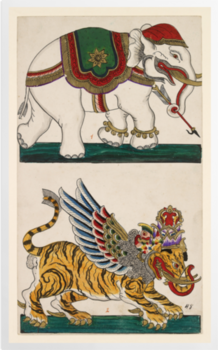 'Card showing Javanese Wayang figures IV' Art Prints