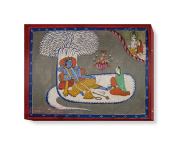 'Vishnu Reclining on the Serpent Shesha' Canvas Wall Art