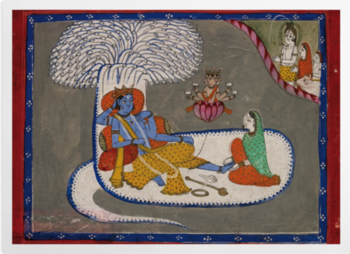 'Vishnu Reclining on the Serpent Shesha' Art Prints