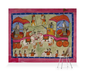'Krishna and Arjuna on the Battlefield' Wallpaper Mural