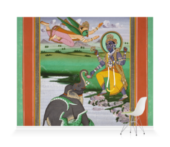 'Krishna and the Elephant' Wallpaper Mural