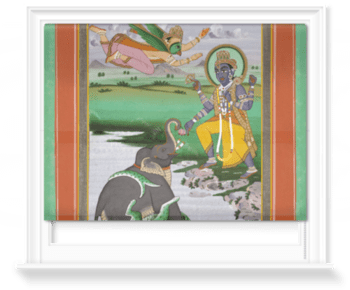 'Krishna and the Elephant' Roller Blind