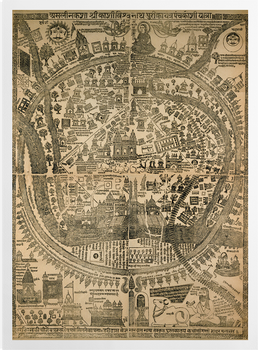 'Pilgrim Map of Varanasi (Benares)' Art Prints